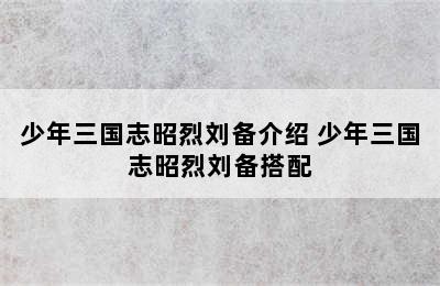 少年三国志昭烈刘备介绍 少年三国志昭烈刘备搭配